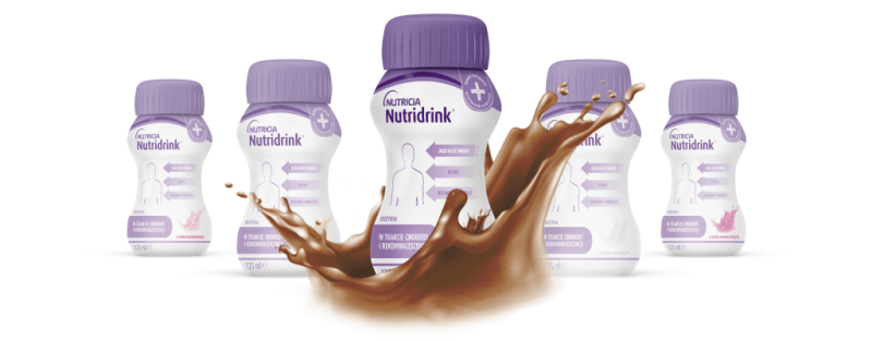 Nutridrink jest dostępny w różnych smakach – smak czekoladowy.