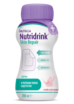 Nutridrink Skin Repair uzupełnia dietę pacjentów z trudno gojącymi się ranami.