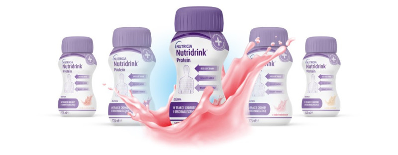 Nutridrink Protein jest dostępny w różnych smakach – rześki smak czerwonych owoców.